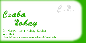 csaba mohay business card